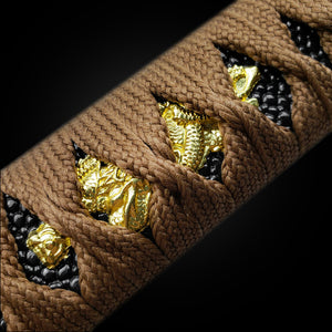 Musha Gold Warrior Damascus Katana for Sale - Swords for Sale Online