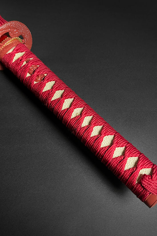 40 1/4" Red Damascus Blade Hand Forged Samurai Sword