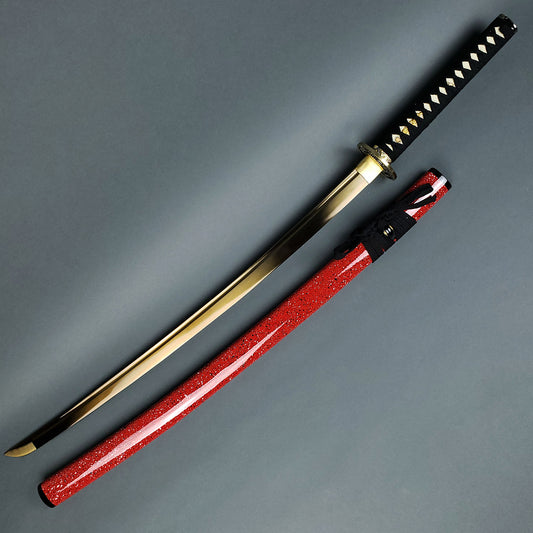 40 3/4" 1045 carbon steel blade with blood groove,