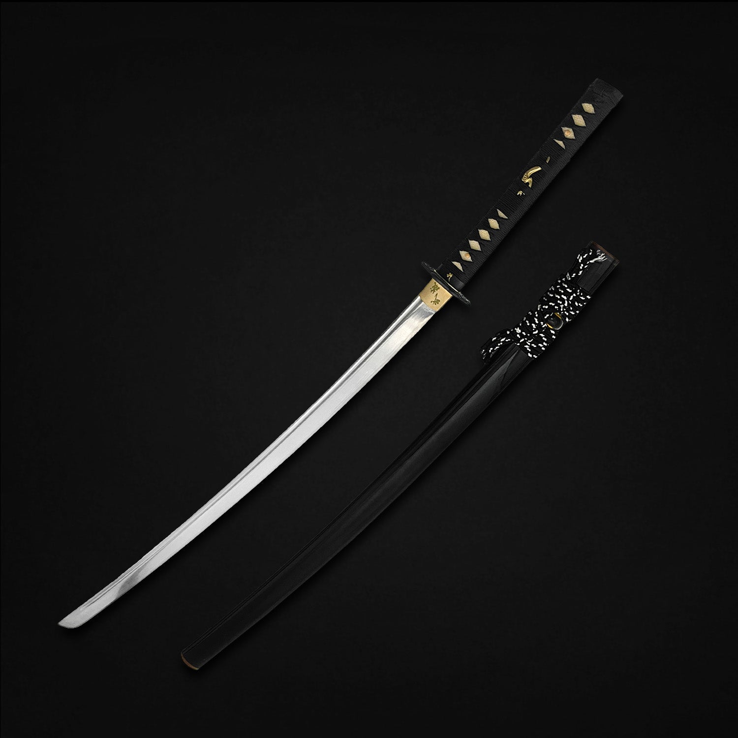 Black Japanese katana sword unsheathed- Guild Arms.