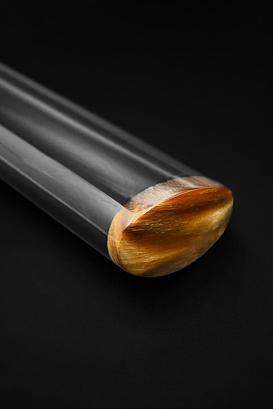 Polished black katana scabbard tip- Guild Arms.