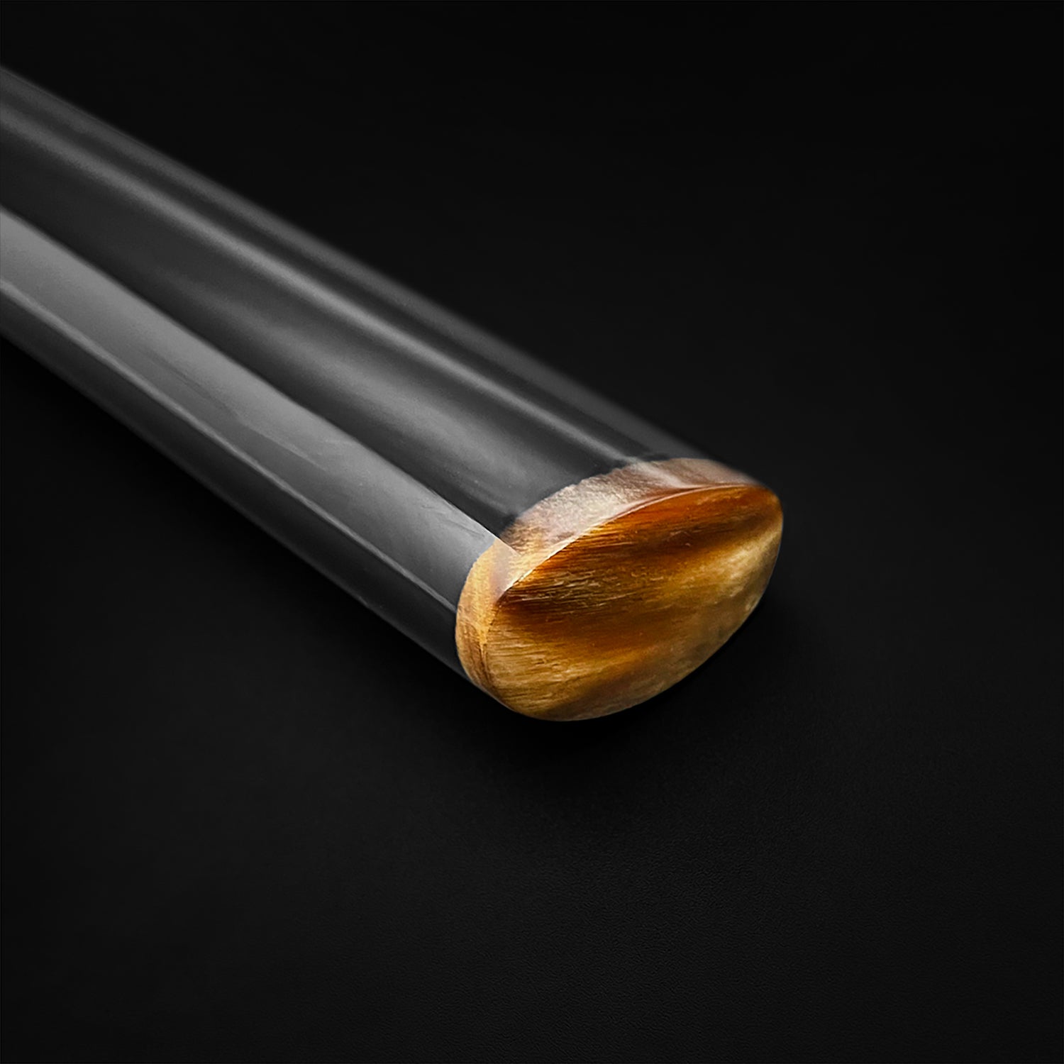 Polished black katana scabbard tip- Guild Arms.