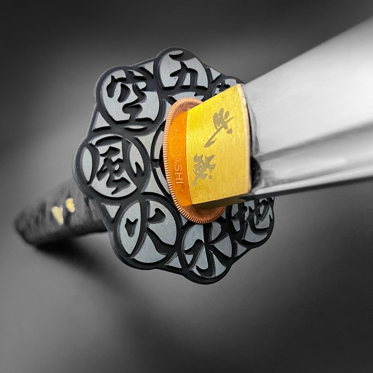 Katana tsuba with kanji characters- Guild Arms.
