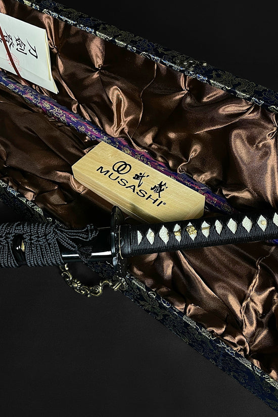 Musashi katana in silk box- Guild Arms.