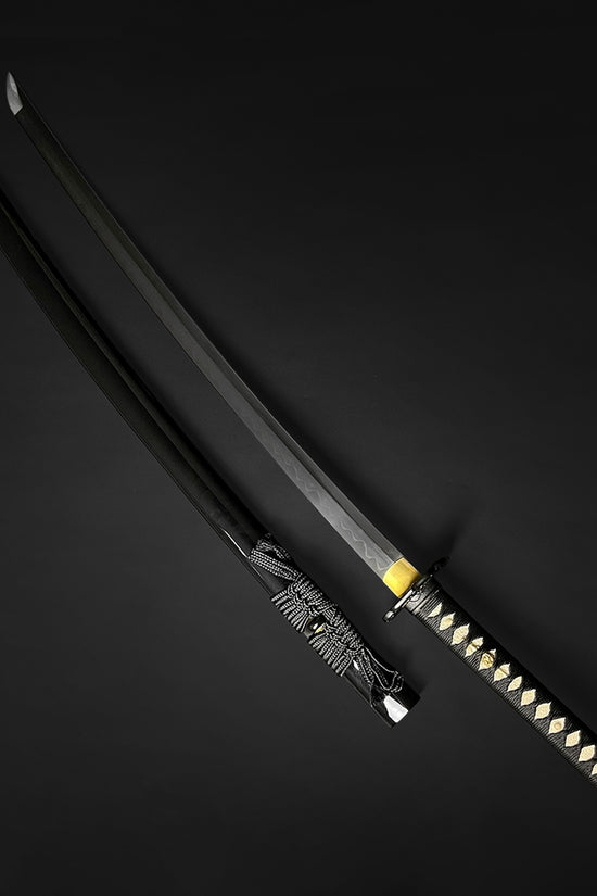 Black katana and matching scabbard- Guild Arms.