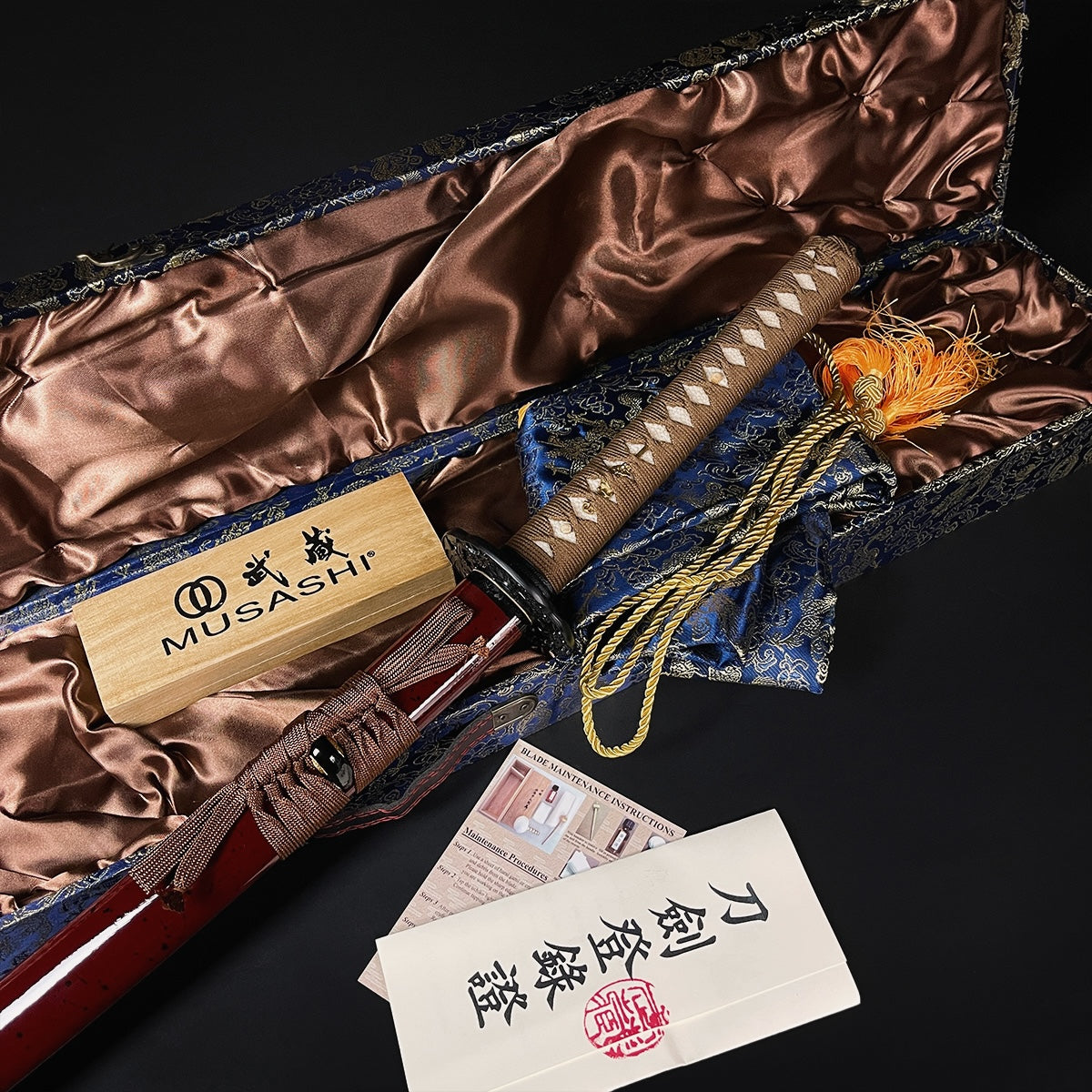 Musashi Swords Musashi Gold Collection: “Yamata no Orochi” Burgundy Katana