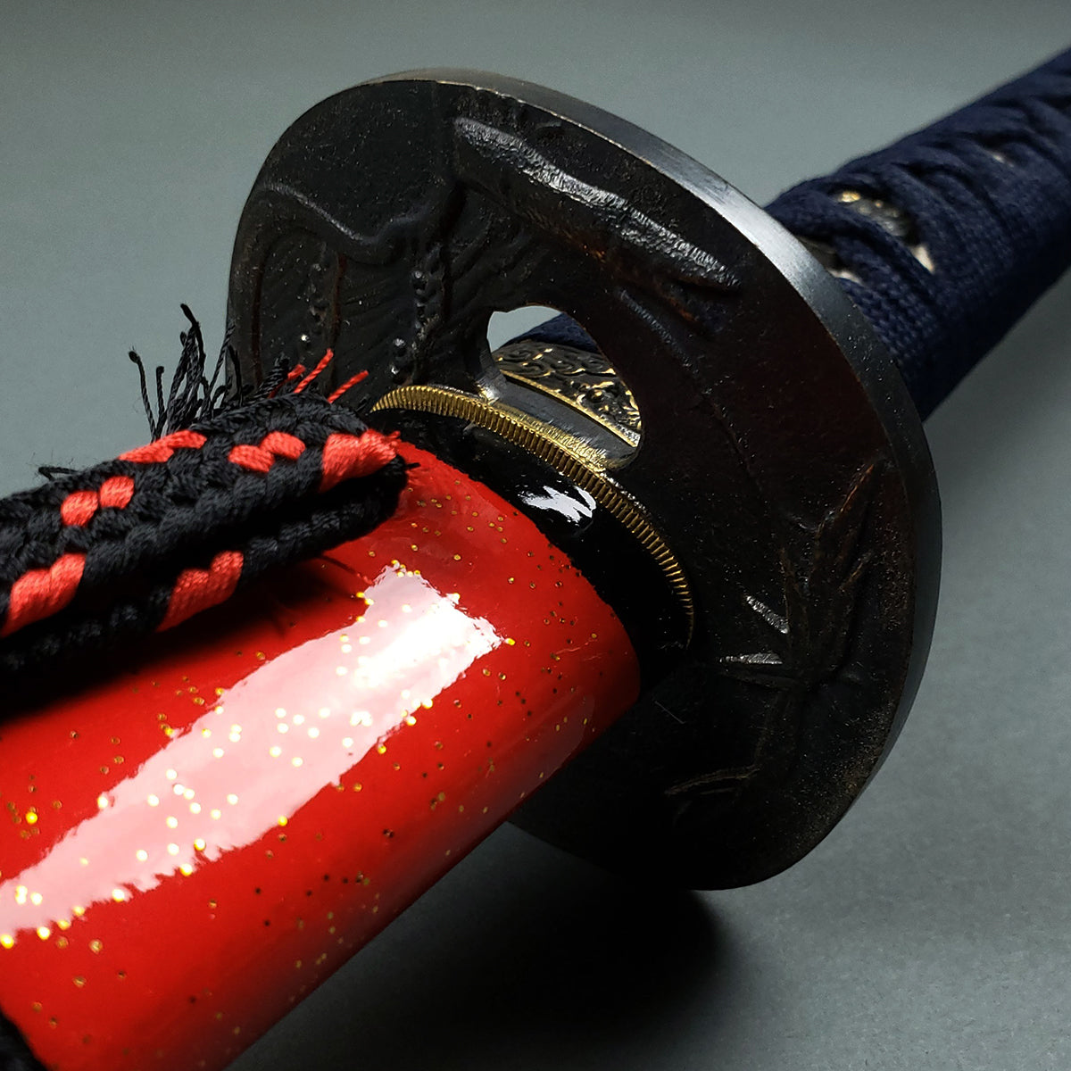 Japanese katana hand guard close-up- Guild Arms.