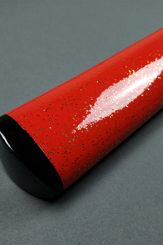 Red katana scabbard with gold glitter- Guild Arms.