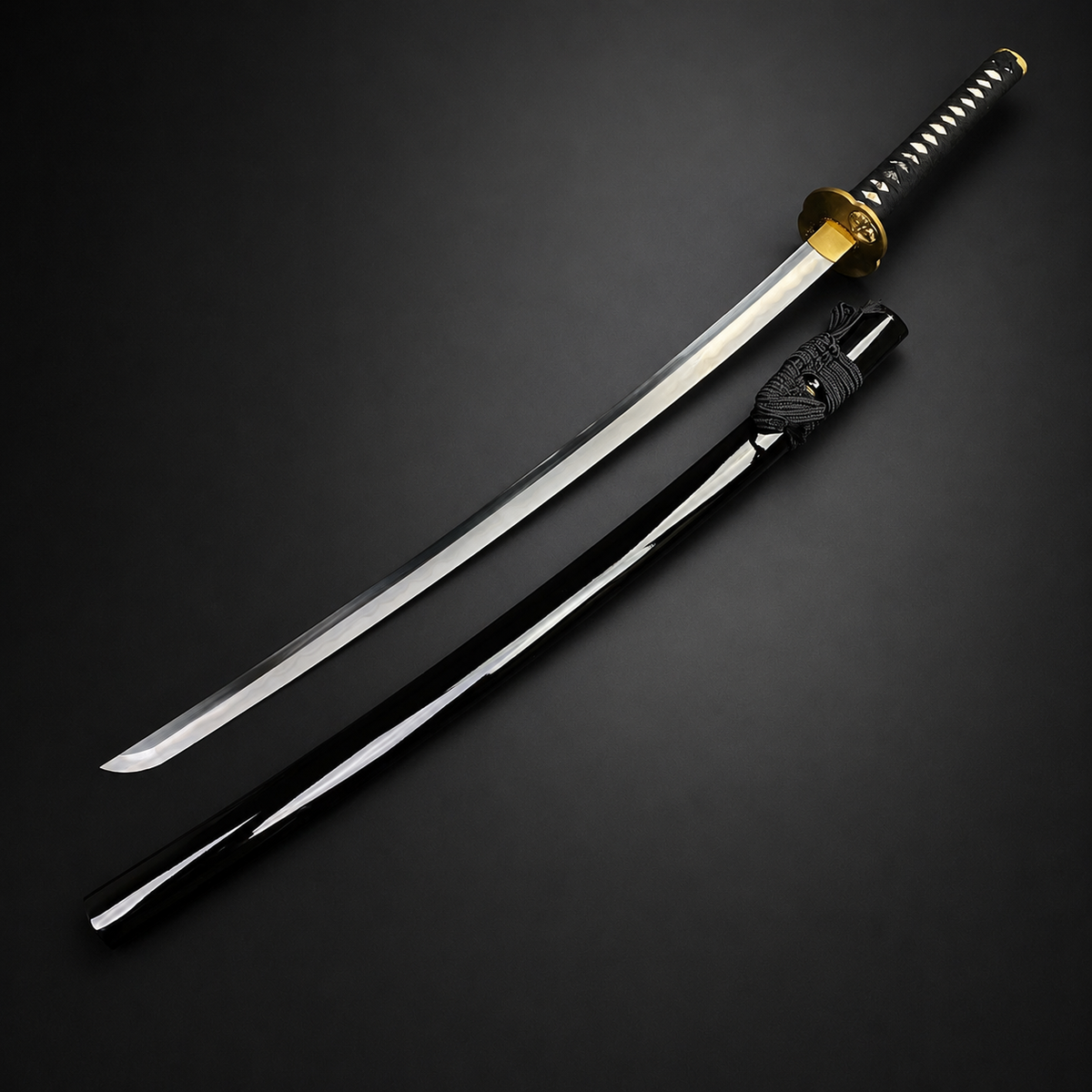 Japanese katana sword with black scabbard. | Guild Arms