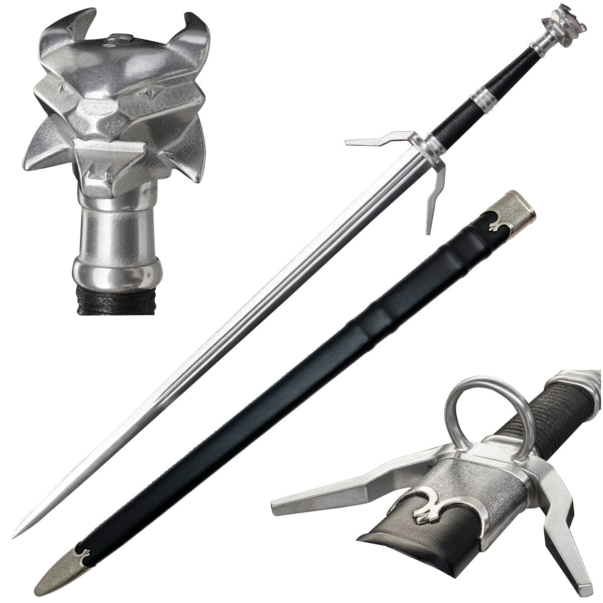 Knight's Collection Elite 43.25-Inch Wolf-Head Hand-Forged Medieval Sword