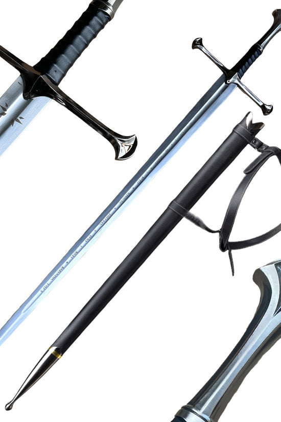 Knight's Collection Elite 54.3-Inch Hand-Forged 1060 Steel Medieval Sword | SSM193BK