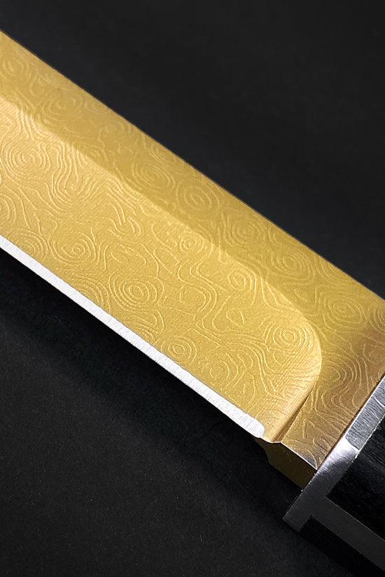 Tanto Knife for Sale: Asuka Gold Damascus Tanto Knife  - Musashi Swords