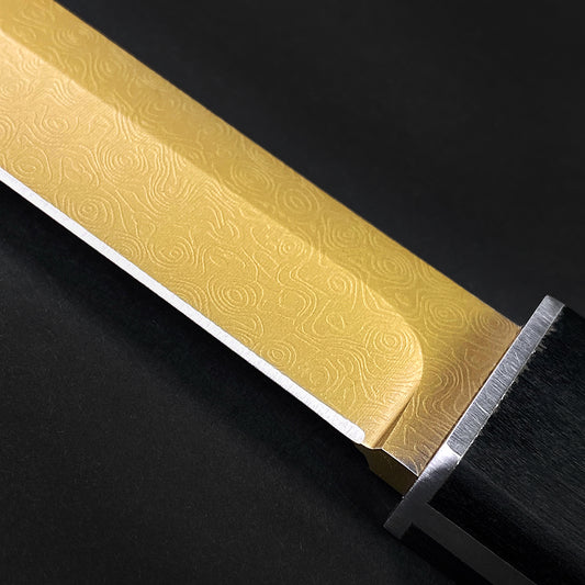 Tanto Knife for Sale: Asuka Gold Damascus Tanto Knife  - Musashi Swords