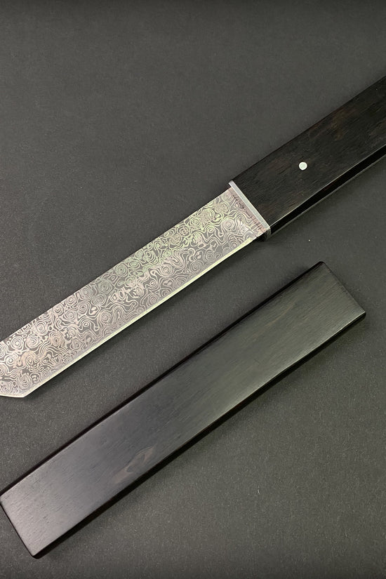 10.75" Asuka Full Tang Tanto Damascus Look Blade