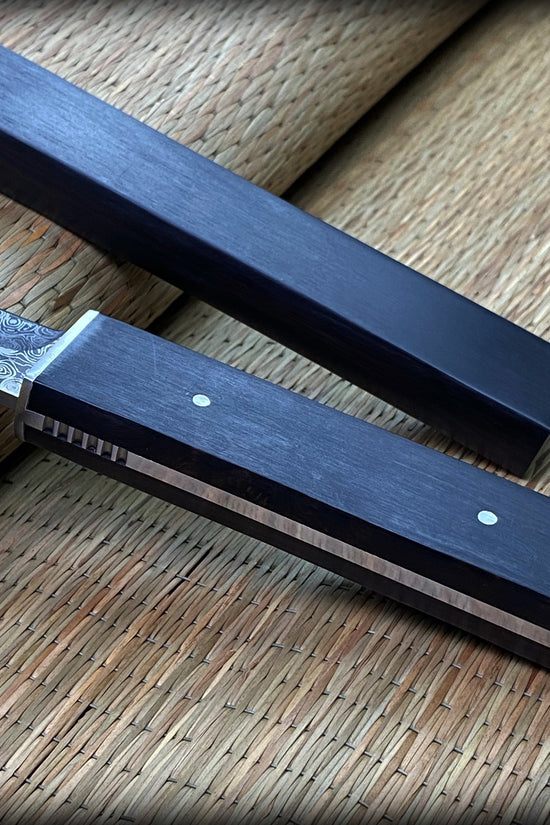 10.75" Asuka Full Tang Tanto Damascus Look Blade