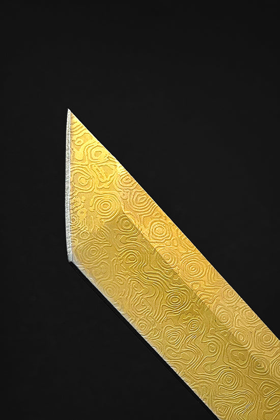 Tanto Knife for Sale: Asuka Gold Damascus Tanto Knife  - Musashi Swords