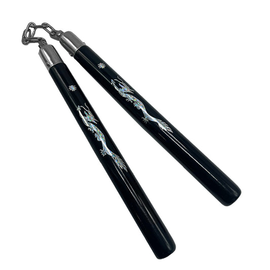 Wholesale 12" Black Dragon Wood Nunchaku | Pacific Solution