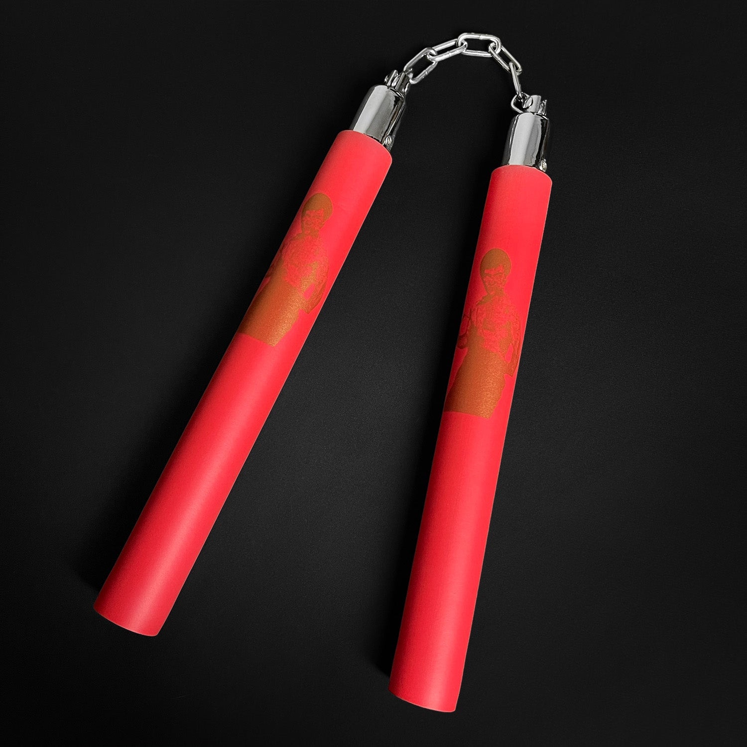 12 inch red foam Bruce nunchaku with metal chain martial arts practice gear