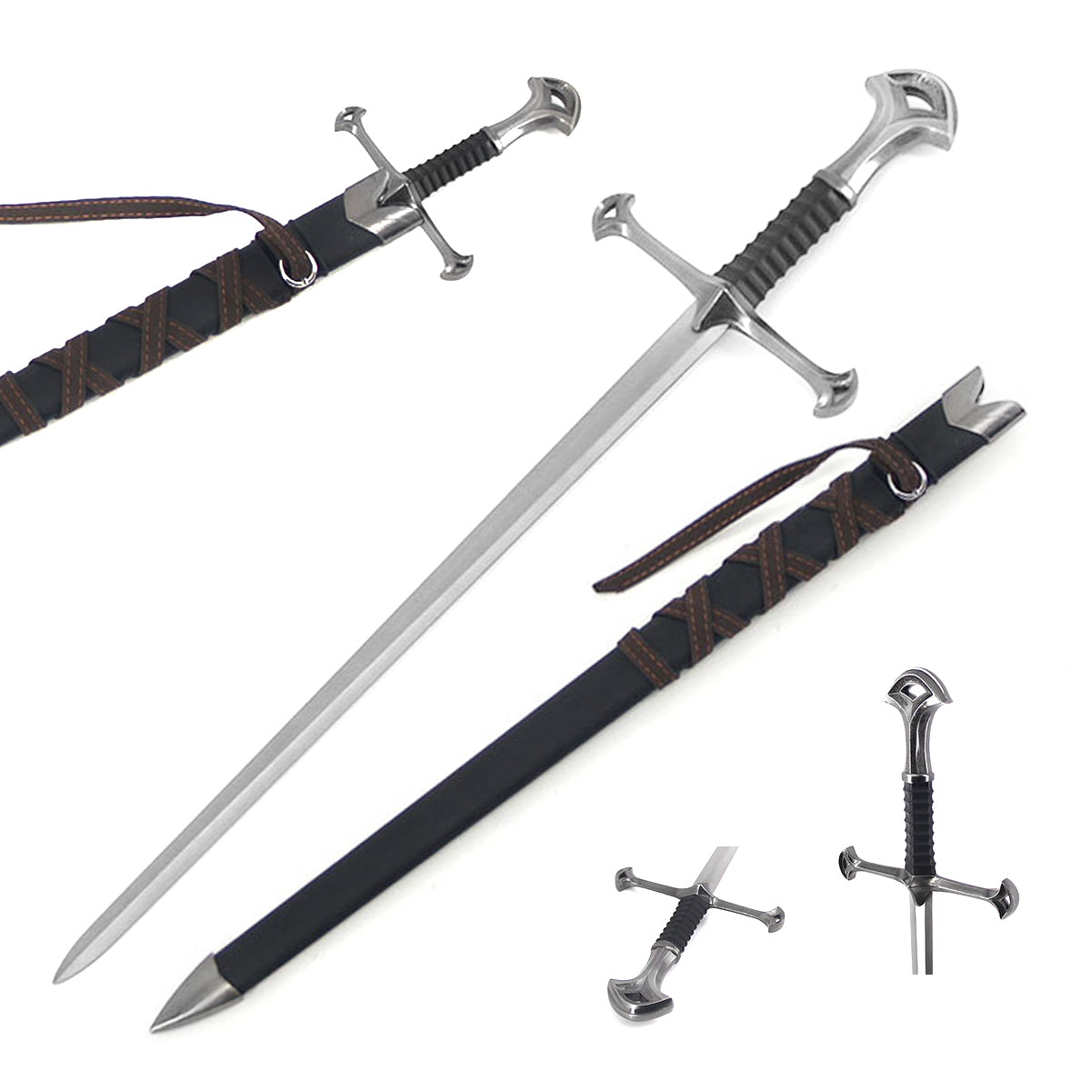 Medieval Swords 24.25" Fantasy sword, Blade: 420 steel display collectible product photo