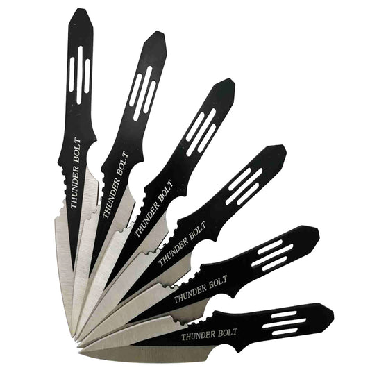 5.5" Overall 6 PC Black Throwing knife Set