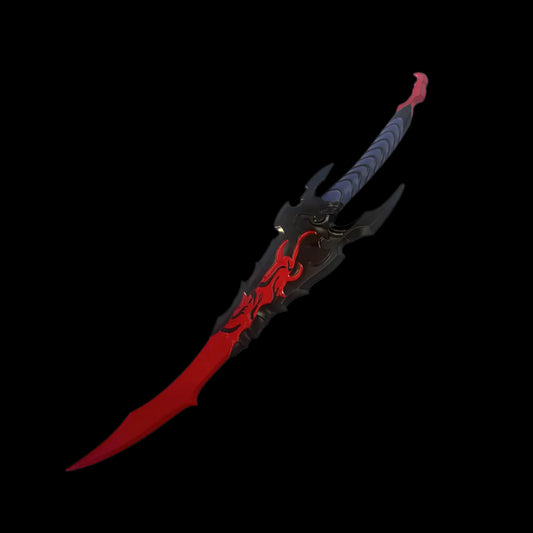 Anime Foam Wrath Dagger for Cosplay featuring vibrant red and black design with intricate detailing