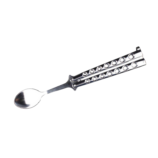 Balisong Spoon Silver Training Butterfly Knife