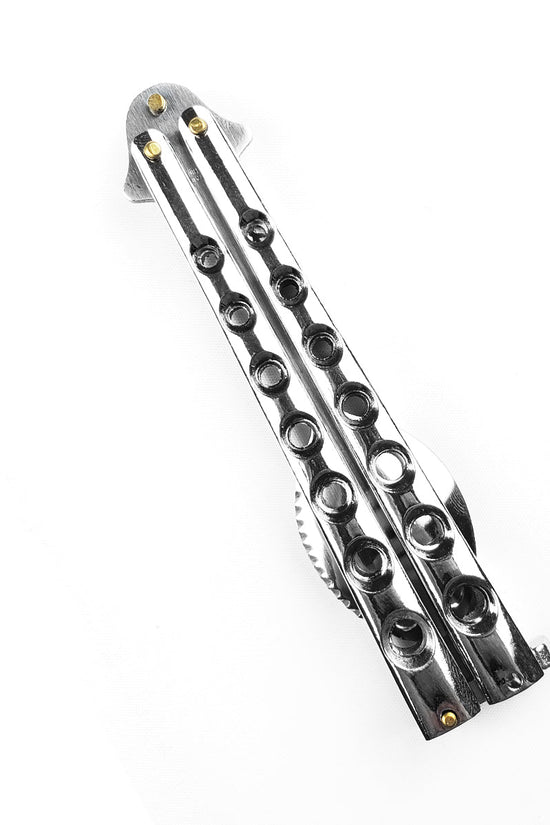 Balisong Spoon Silver Training Butterfly Knife