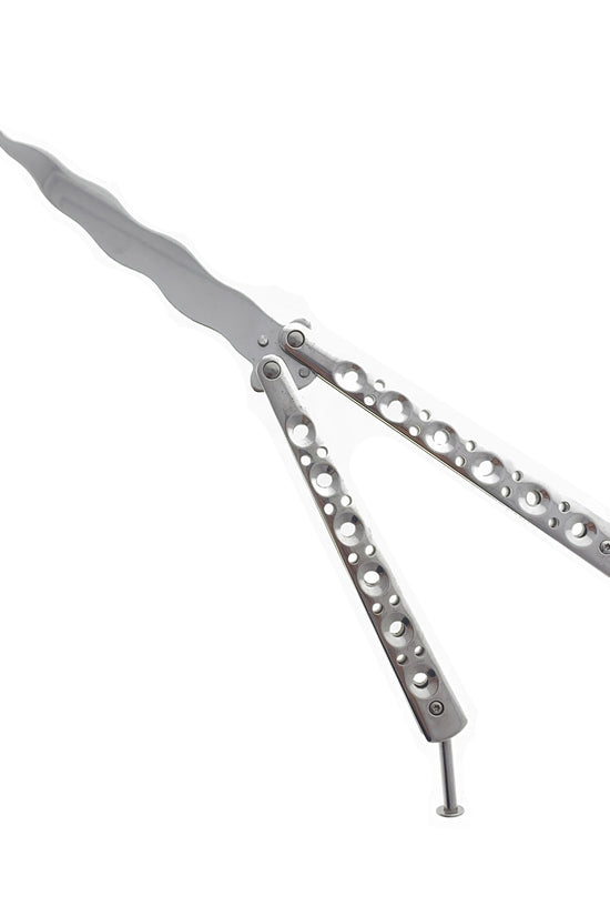 Ballisong Knife Trainer - Chrome Butterfly Knife Practice for safe flipping and tricks