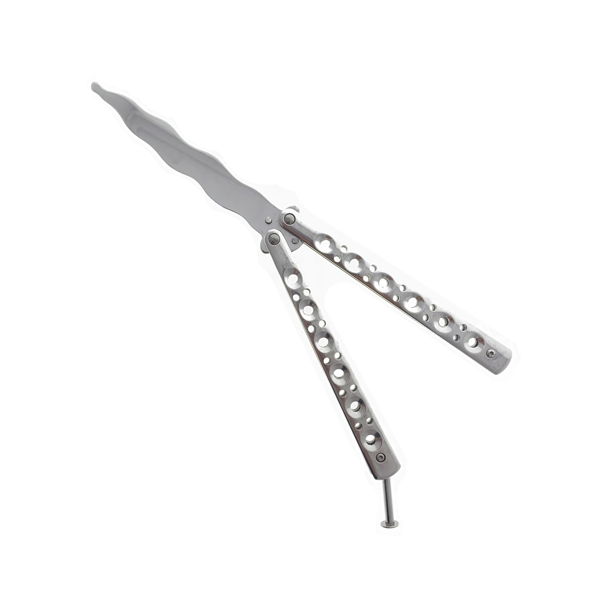 Ballisong Knife Trainer - Chrome Butterfly Knife Practice for safe flipping and tricks