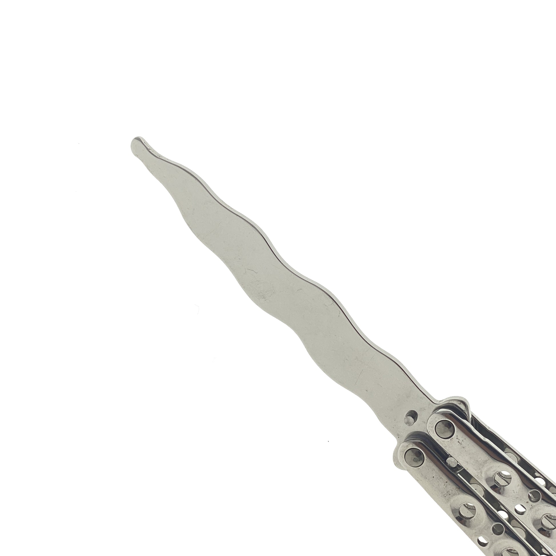 Guild Arms Ballisong Knife Trainer - Chrome Butterfly Knife Practice for safe flipping and skill training