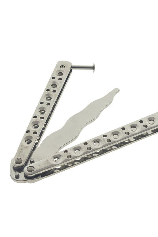 Guild Arms Ballisong Knife Trainer - Chrome Butterfly Knife Practice for Safe Flipping Skills