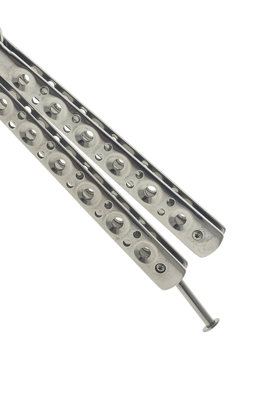 Ballisong Knife Trainer - Chrome Butterfly Knife Practice for safe flipping and skill development