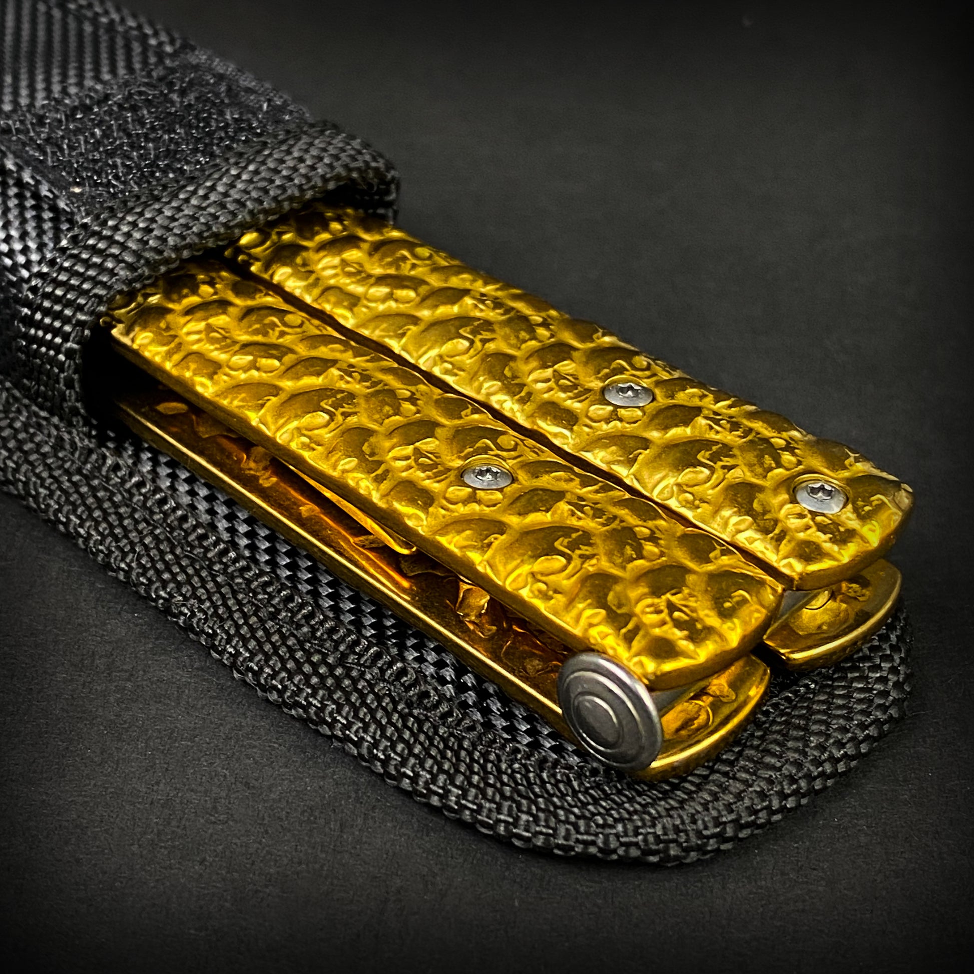 Big Boy's Gold Butterfly Trainer with textured handle and protective sheath for beginners