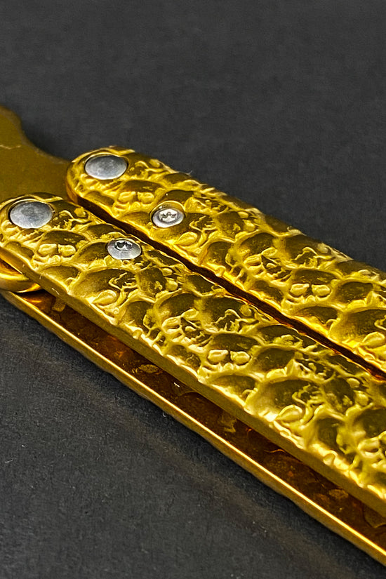 Big Boy's Gold Butterfly Trainer with a textured gold handle for practicing flipping techniques