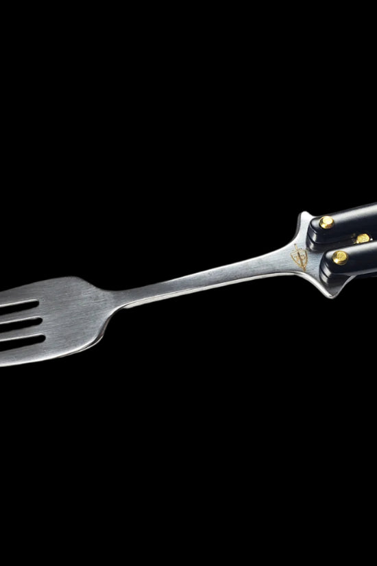 Guild Arms Black Butterfly Knife Fork with a sleek design for practice and training purposes