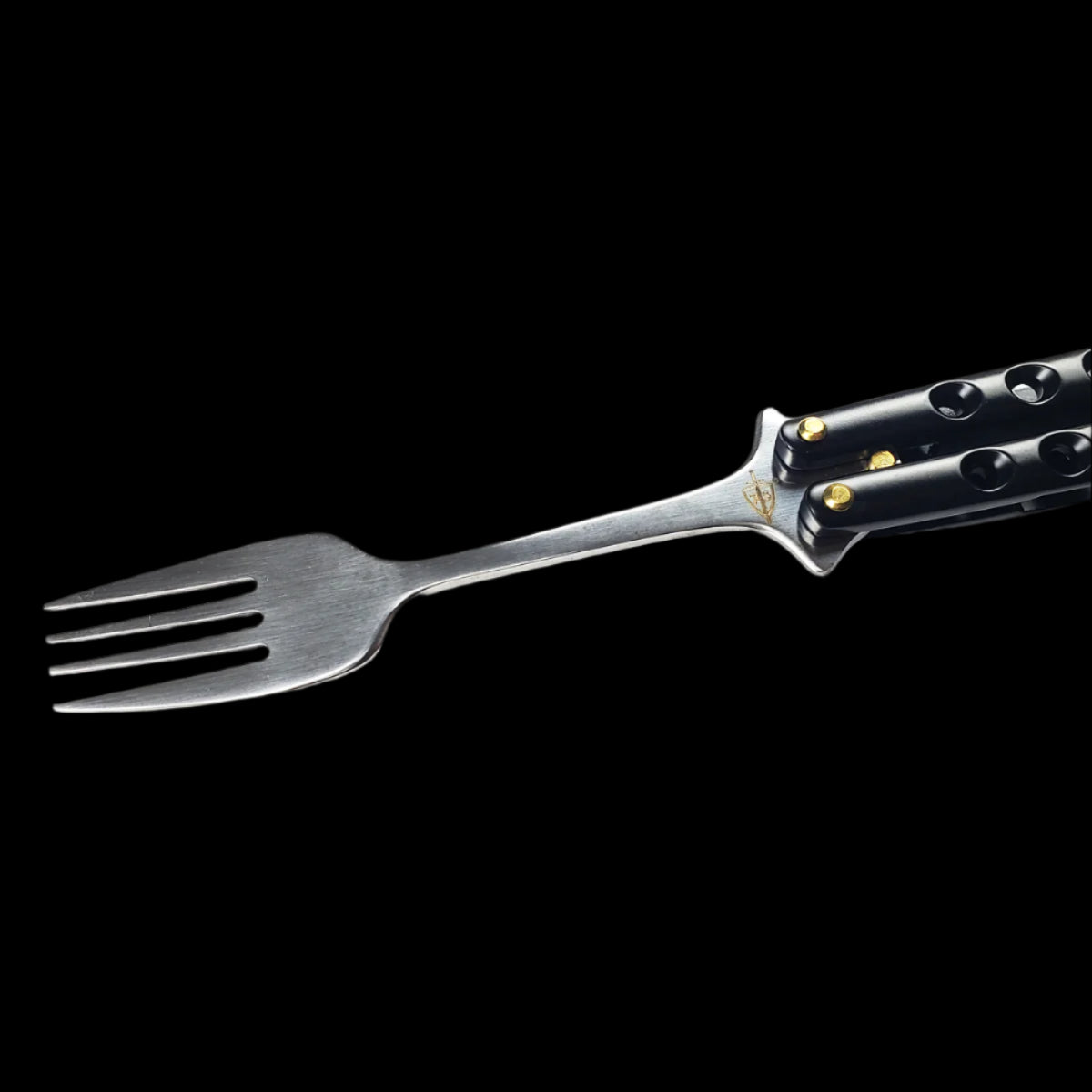 Guild Arms Black Butterfly Knife Fork with a sleek design for practice and training purposes