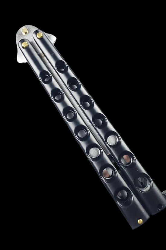 Guild Arms Black Butterfly Knife Fork Trainer for safe flipping and practice skills