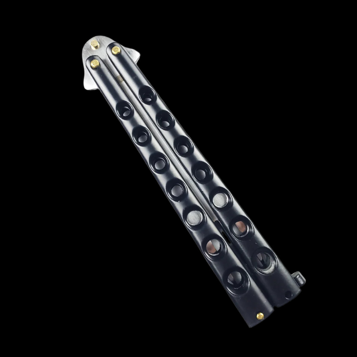 Guild Arms Black Butterfly Knife Fork Trainer for safe flipping and practice skills