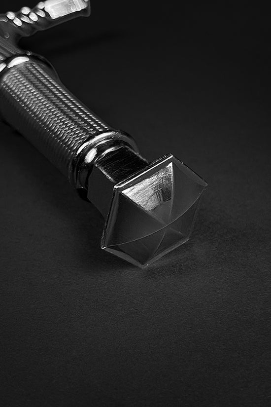 Black medieval dagger w/Black Plastic Scabbard featuring a detailed handle and polished blade