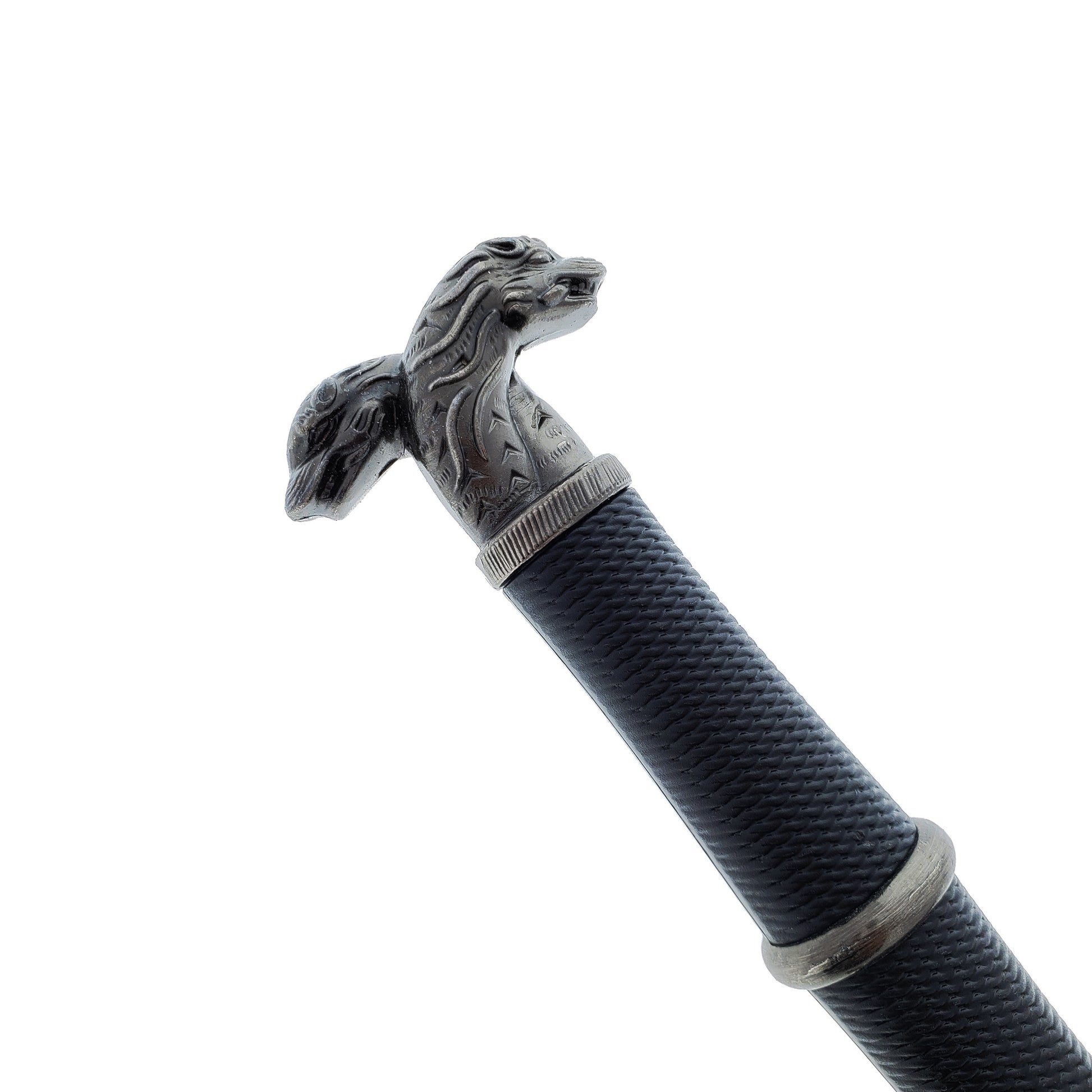 Guild Arms Black Medieval Sword w/Black Plastic Scabbard featuring a detailed decorative hilt