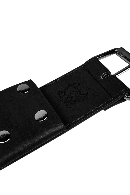 Black Sword Frog Holder Belt with Snaps and Durable Metal Buckle from Guild Arms
