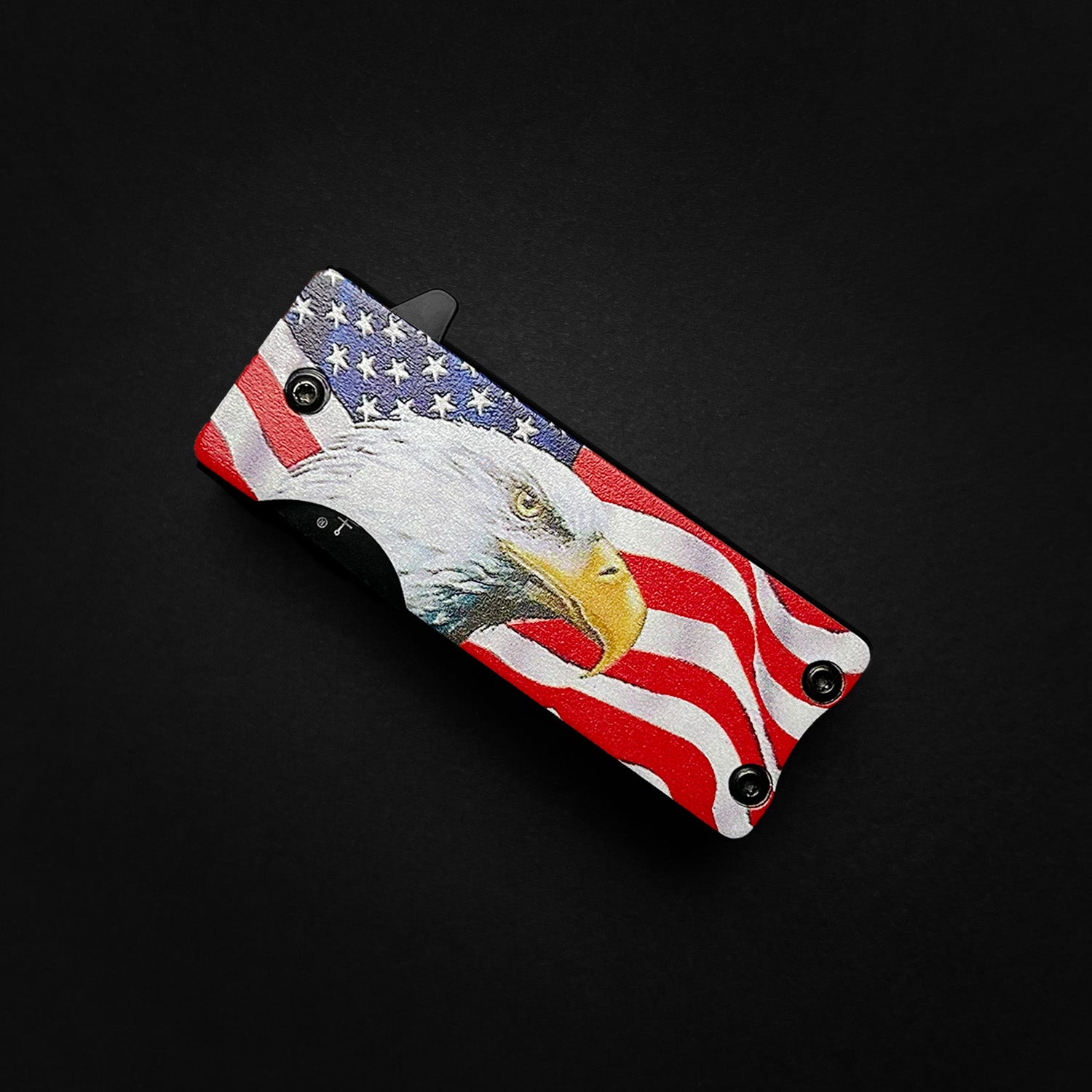 Guild Arms Eagle Lighter Knife Case with American flag design and eagle head graphic