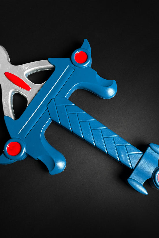 Blazing Sword Cosplay Foam Sword with detailed blue handle and metallic blade design for anime fans