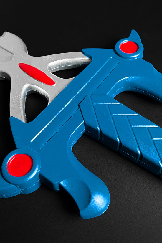 Blazing Sword Cosplay Foam Sword in blue and silver design, ideal for anime fans and costume play