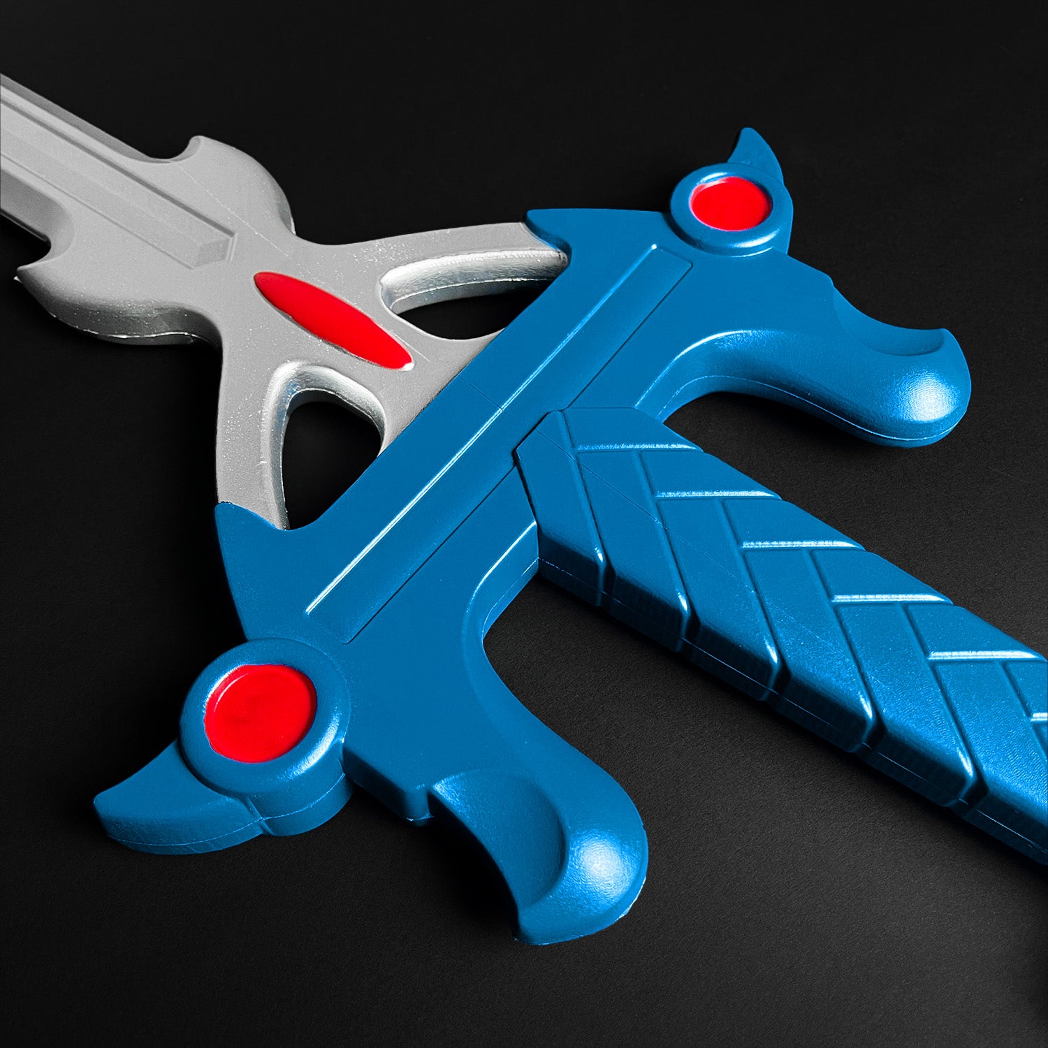 Blazing Sword Cosplay Foam Sword in blue and silver design, ideal for anime fans and costume play