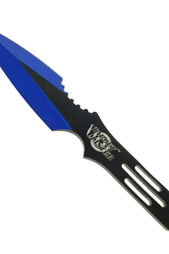 Blue throwing knives set with durable design for precision throwing and outdoor competitions