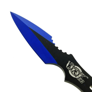 Blue throwing knives set by Target Master with sharp blades for precision throwing