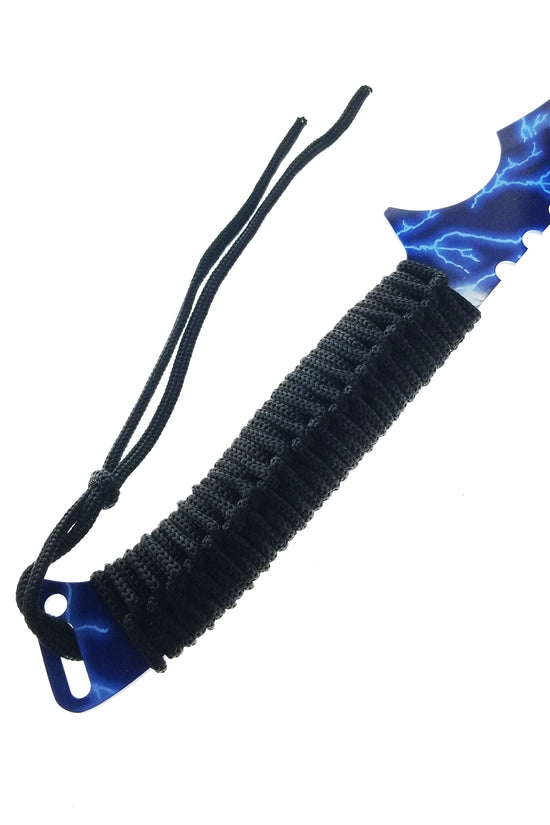 Blue Thunder Tactical Machete with a striking blue handle and tough blade for outdoor adventures