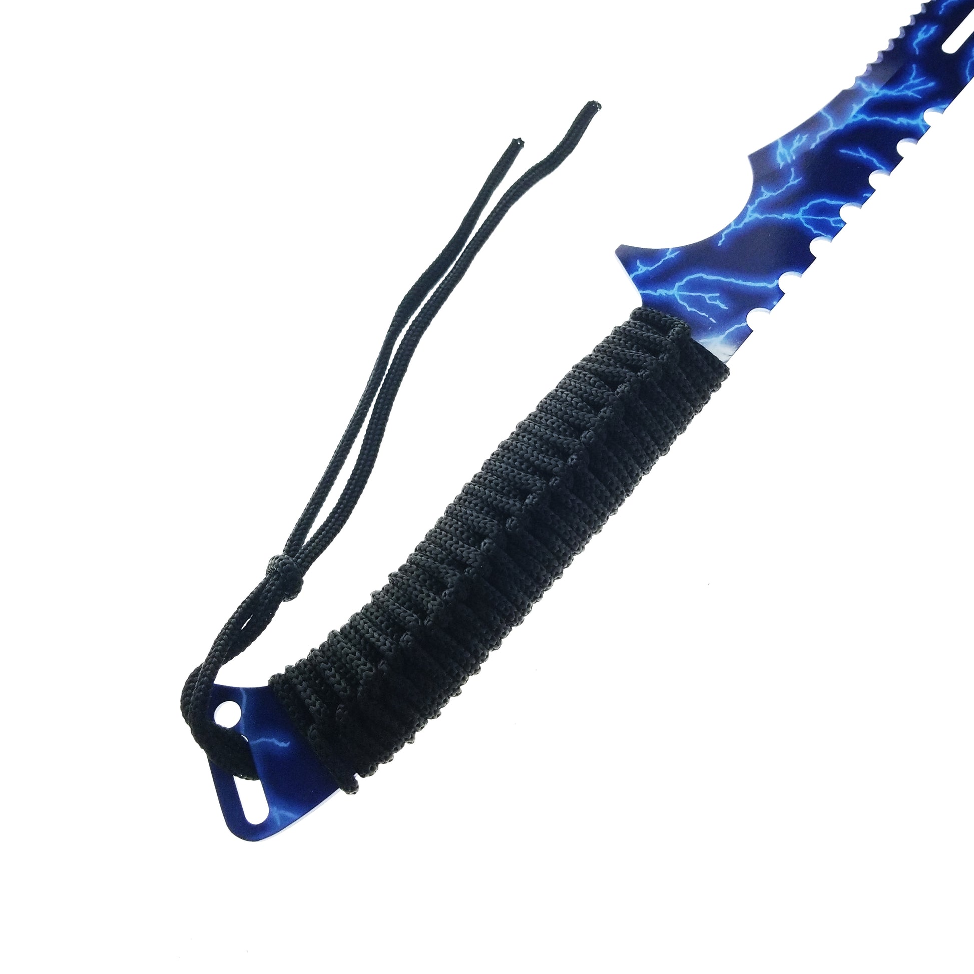 Blue Thunder Tactical Machete with a striking blue handle and tough blade for outdoor adventures
