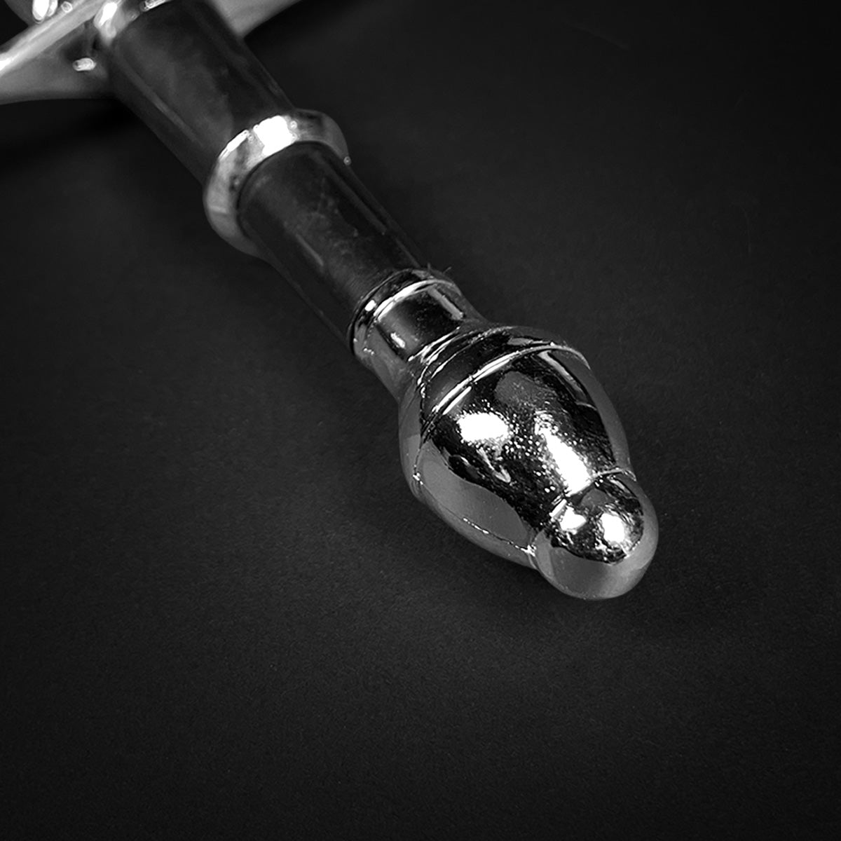 Close-up of a Classic Medieval Dagger handle with a polished finish for enhanced grip and style